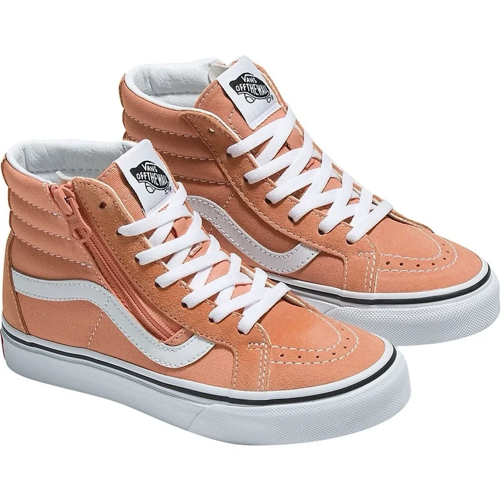 Vans Sk8-Hi Reissue Side Zip Kids Size 3 Sun Baked Orange High Top